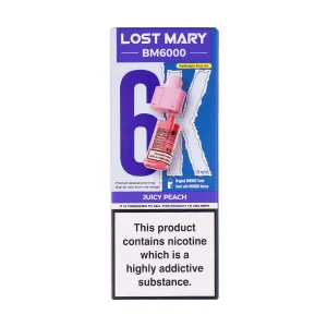 Juicy Peach BM6000 Prefilled Pod + Refill by Lost Mary